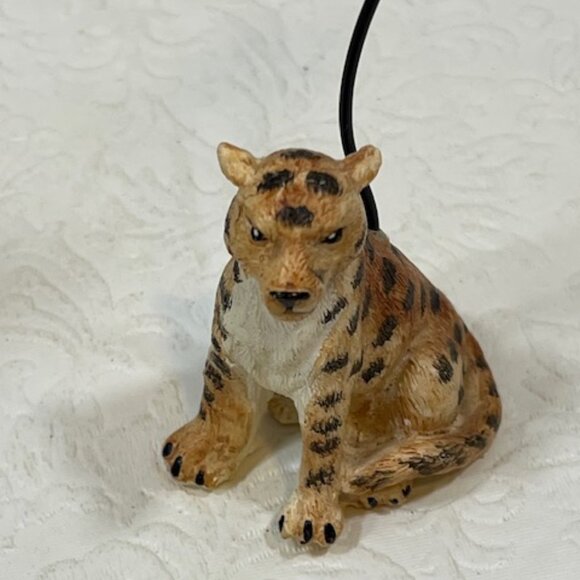 VTG Cheetah Elephant Photo Notecard Wire Holders Hangers Office Home 6.5"Tall - Picture 5 of 13